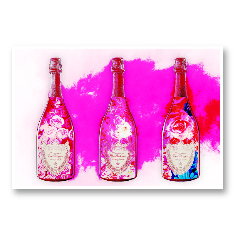 DP Flowers Pink Pop Champagne Wall Art