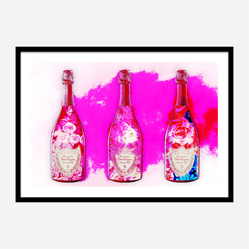 DP Flowers Pink Pop Champagne Wall Art