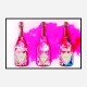 DP Flowers Pink Pop Champagne Wall Art