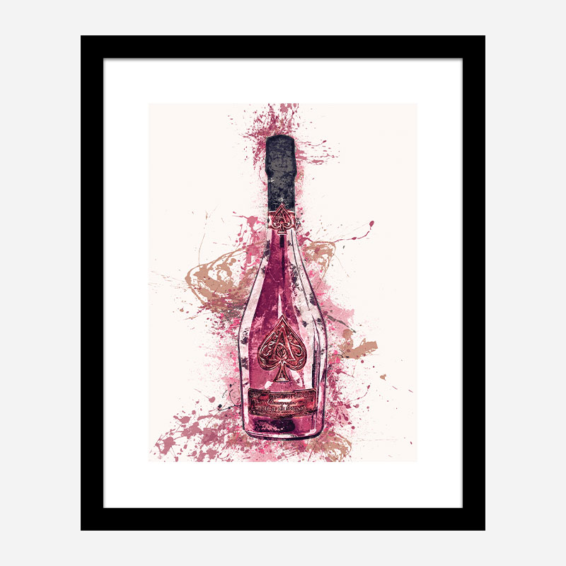 Ace Of Spades Rose Champagne Art Print