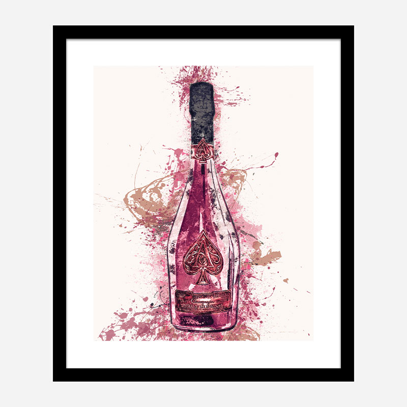 Ace Of Spades Rose Champagne Art Print