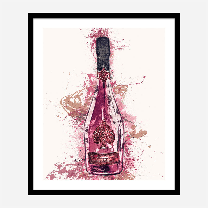 Ace Of Spades Rose Champagne Art Print