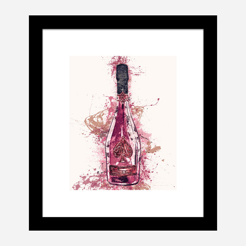 Ace of Spades Rose Champagne Art Print