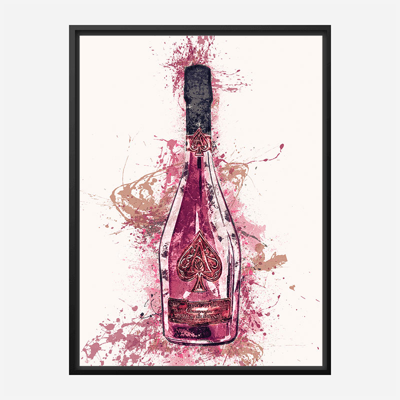 Ace Of Spades Rose Champagne Art Print