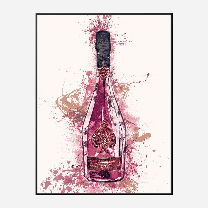 Ace Of Spades Rose Champagne Art Print