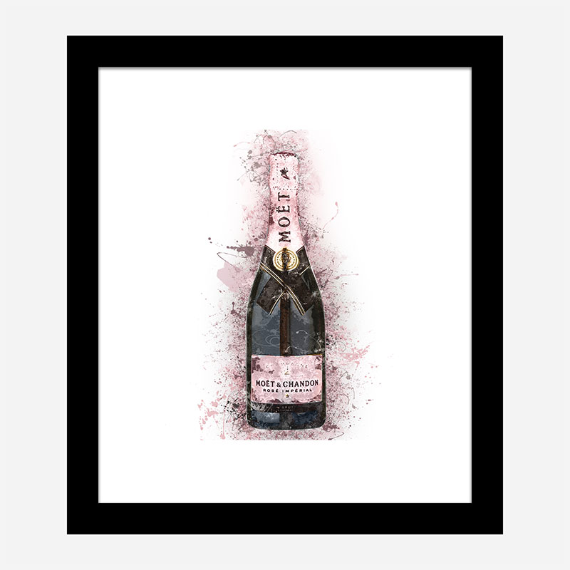 Moet Rose Abstract Champagne Art Print