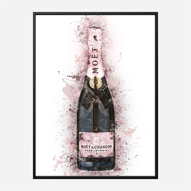 Moet Rose Abstract Champagne Art Print