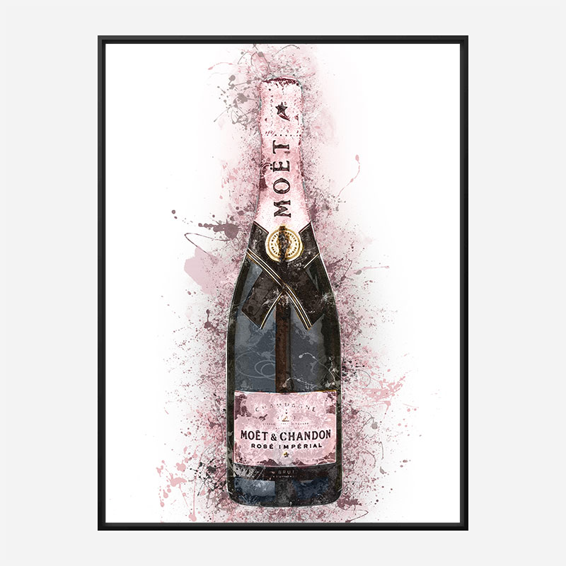 Moet Rose Abstract Champagne Art Print