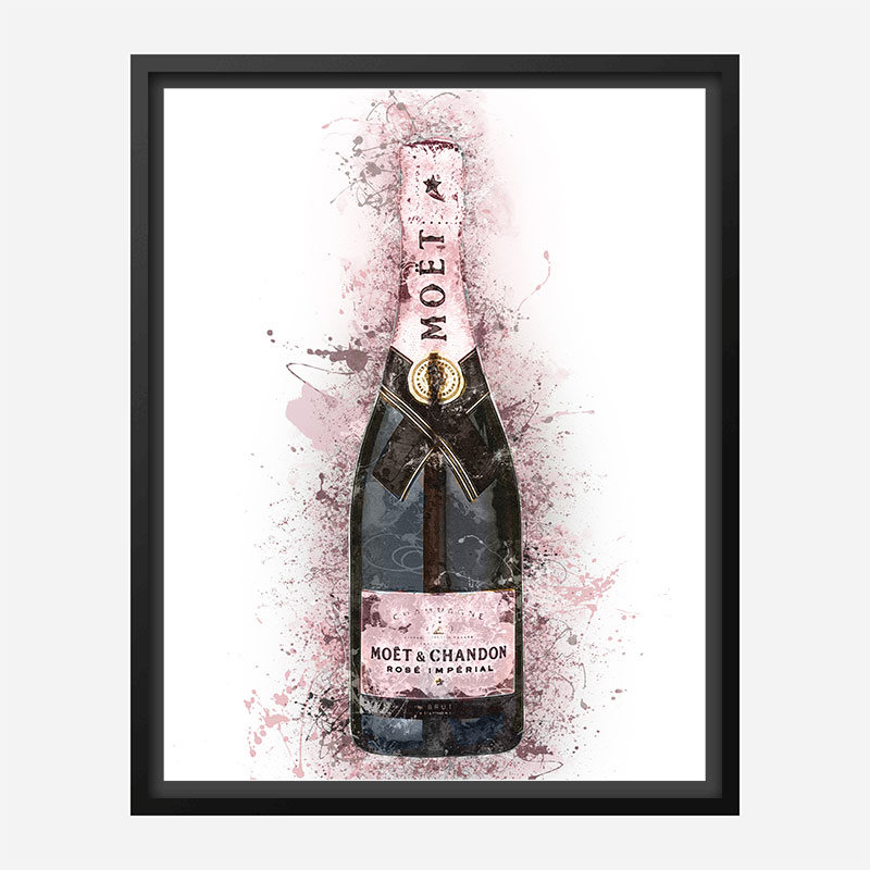 Moet Rose Abstract Champagne Art Print