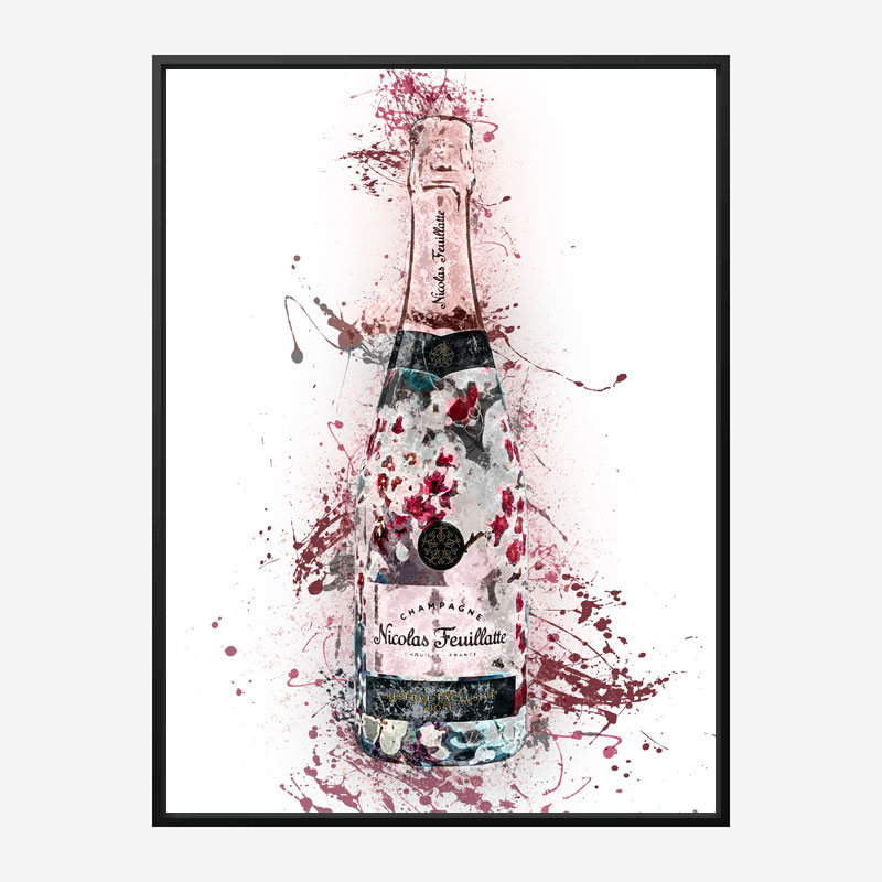 Champagne Flutes Splash Art: Canvas Prints, Frames & Posters