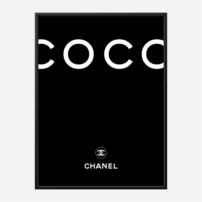 black and gold coco chanel wall art