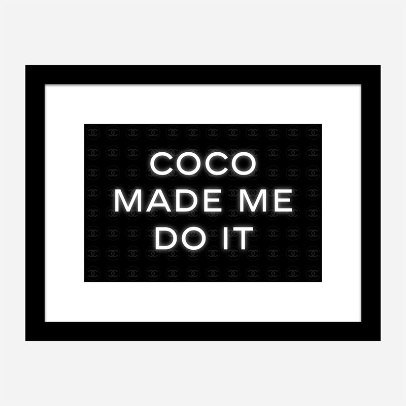 Coco Made Me Do It Chanel Background Wall Art