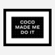 Coco Made Me Do It Chanel Background Wall Art