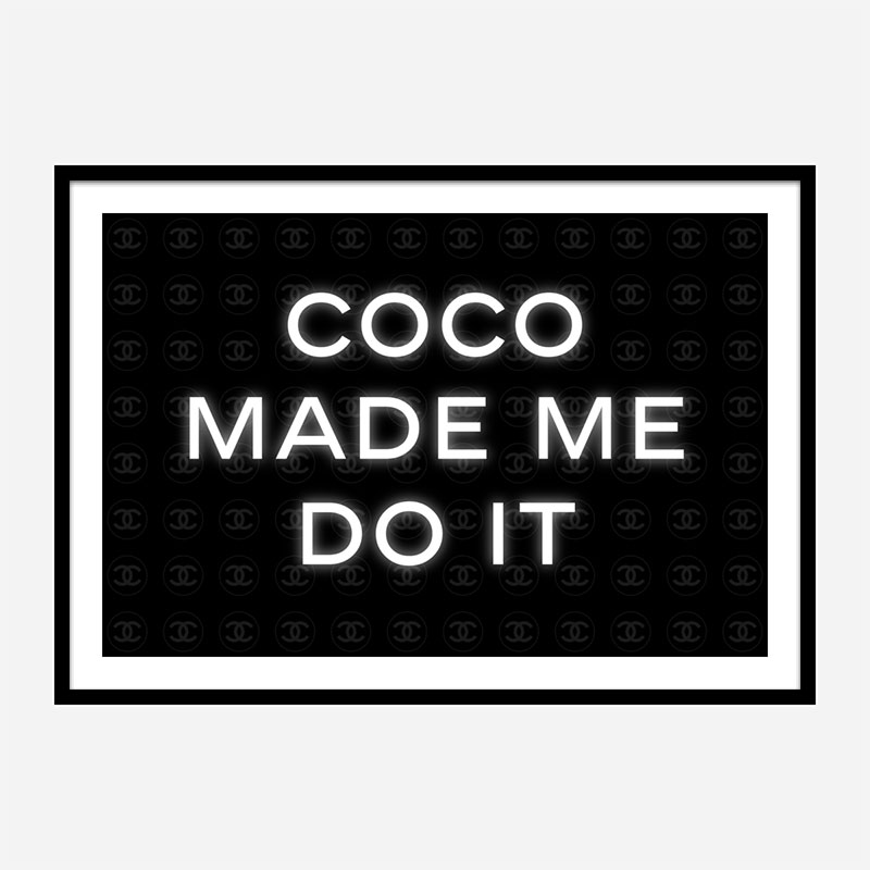 Coco Made Me Do It Chanel Background Wall Art