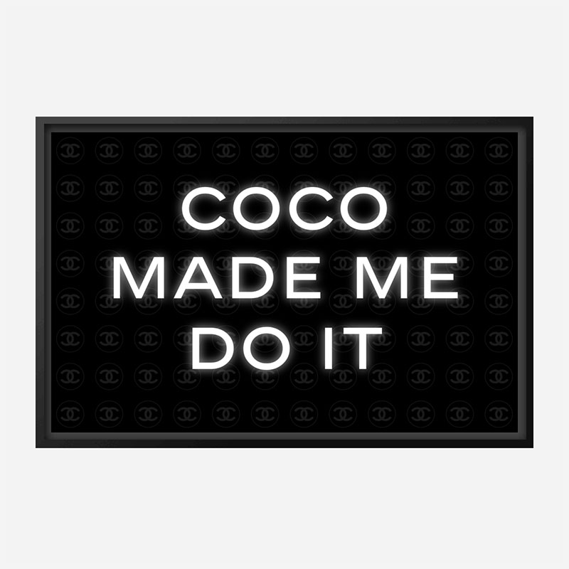 Coco Made Me Do It Chanel Background Wall Art