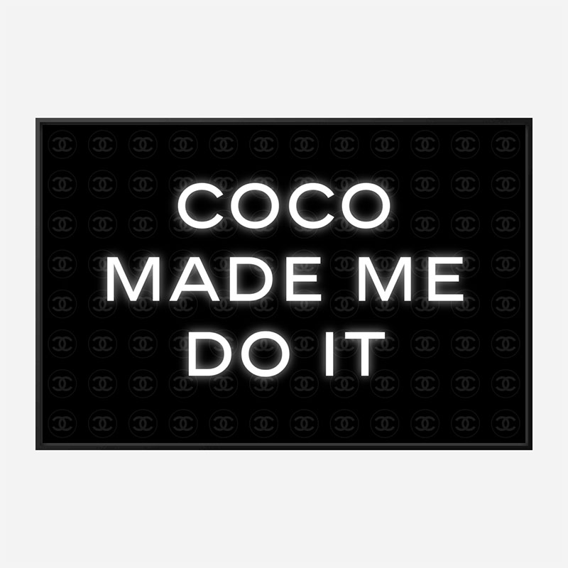 Coco Made Me Do It Chanel Background Wall Art