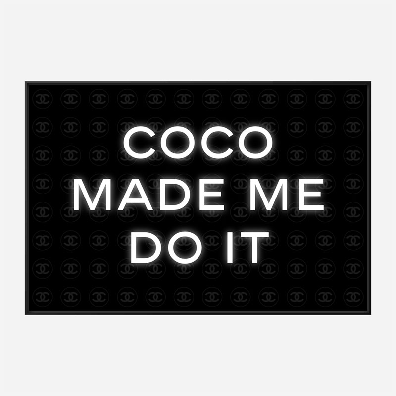 Coco Made Me Do It Chanel Background Wall Art