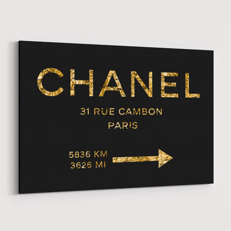 Chanel Rue Cambon Paris in Gold Wall Art