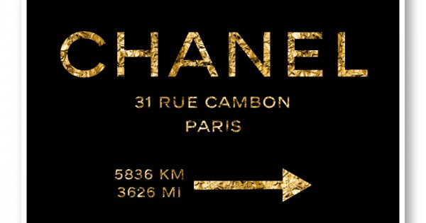 Chanel Rue Cambon Paris in Gold Wall Art