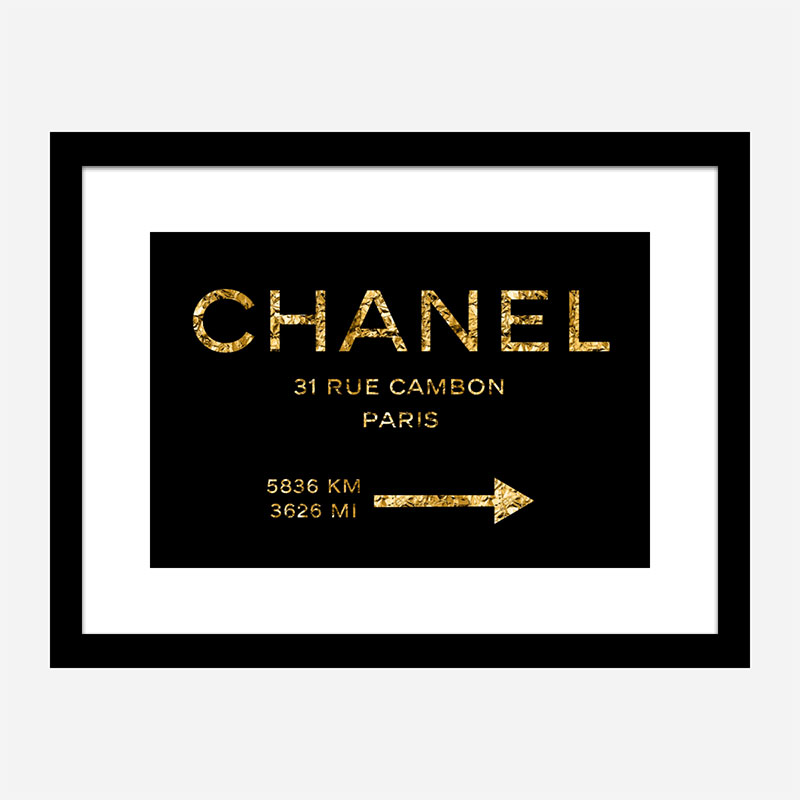 Chanel Rue Cambon Paris in Gold Wall Art