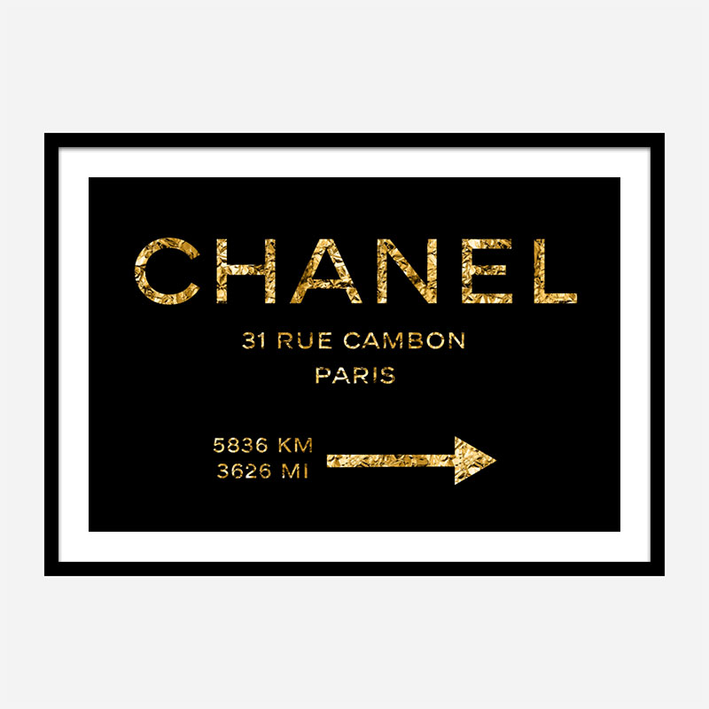 Chanel Rue Cambon Paris in Gold Wall Art