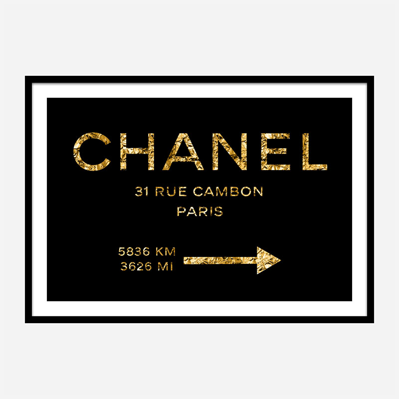 Chanel Rue Cambon Paris in Gold Wall Art