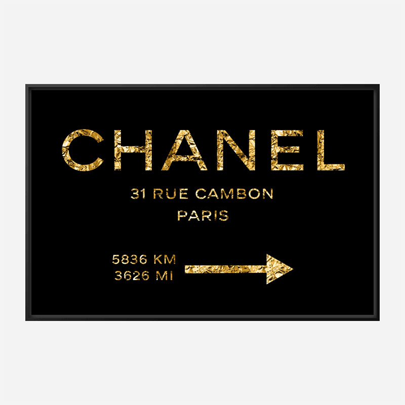 Chanel Rue Cambon Paris in Gold Wall Art