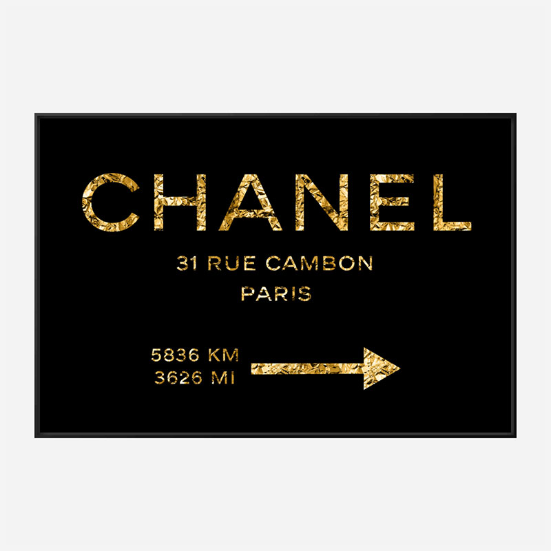 Chanel Rue Cambon Paris in Gold Wall Art