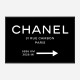 Chanel Rue Cambon Paris Sign Wall Art Chanel Rue Cambon Paris Sign Wall Art