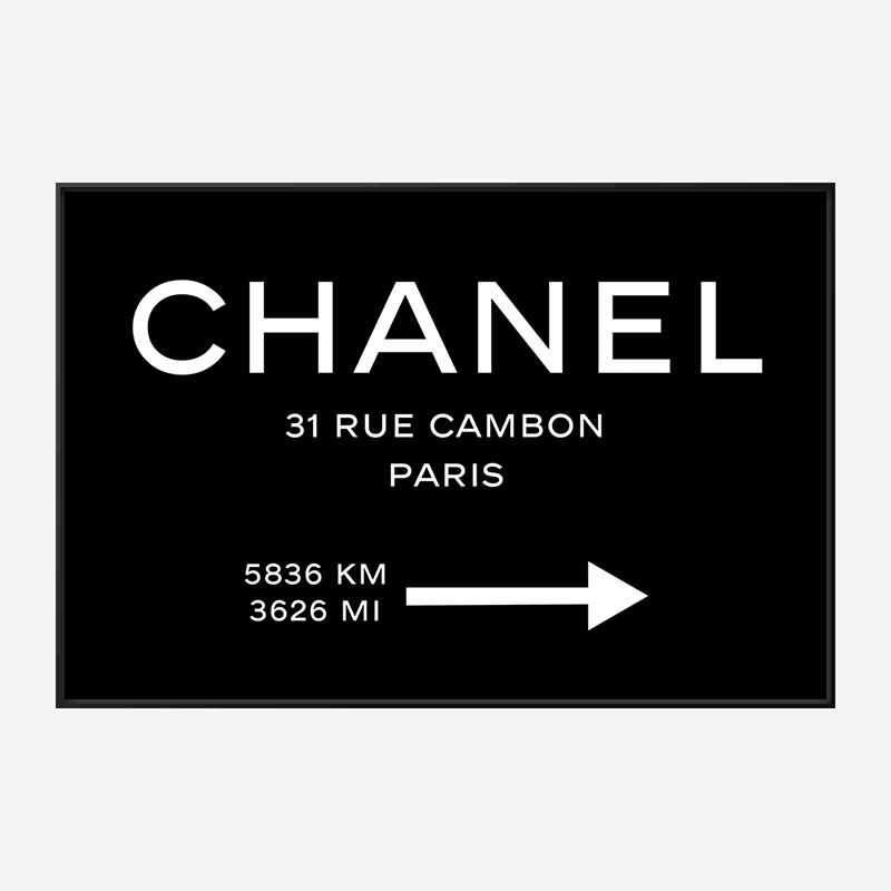 Chanel Rue Cambon Paris Sign Wall Art