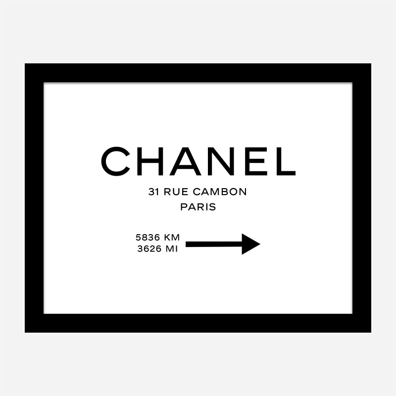 Chanel Rue Cambon Paris White Sign Wall Art