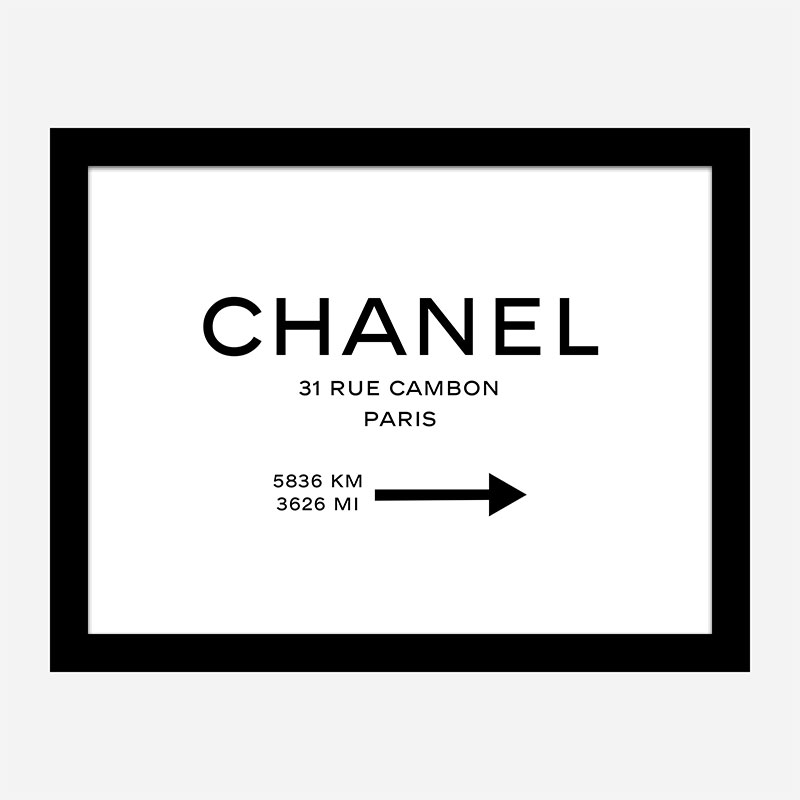 Chanel Rue Cambon Paris White Sign Wall Art