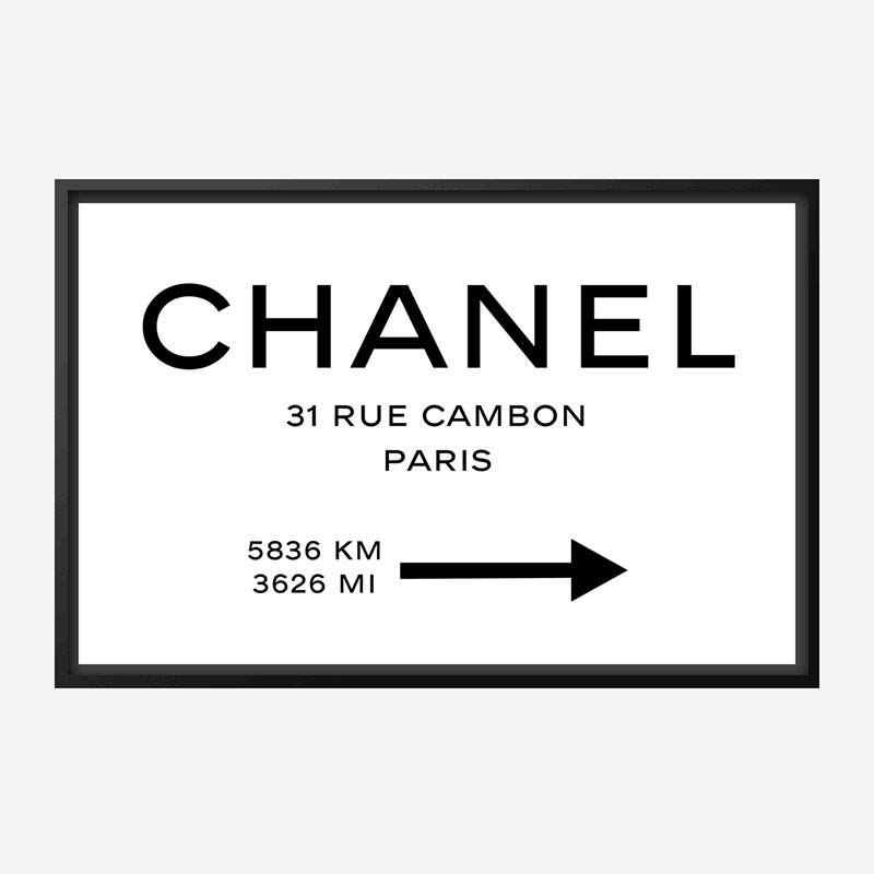 Chanel Rue Cambon Paris White Sign Wall Art