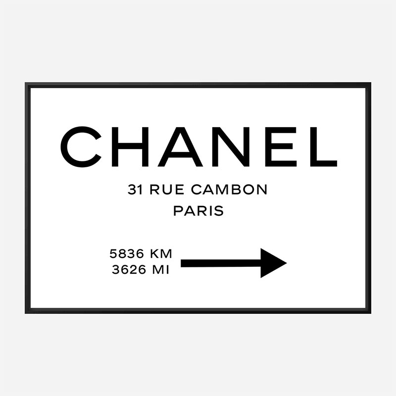 Chanel Rue Cambon Paris Sign Wall Art