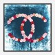 Chanel Flowers Blue Abstract Wall Art Print