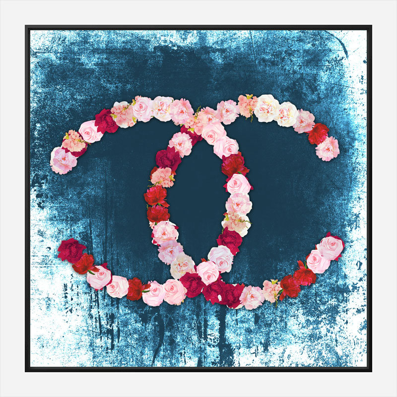 Chanel Flowers Blue Abstract Wall Art Print Chanel Flowers Blue Abstract Wall Art Print
