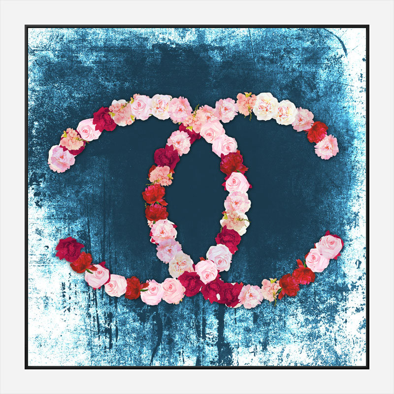 Chanel Flowers Blue Abstract Wall Art Print Chanel Flowers Blue Abstract Wall Art Print