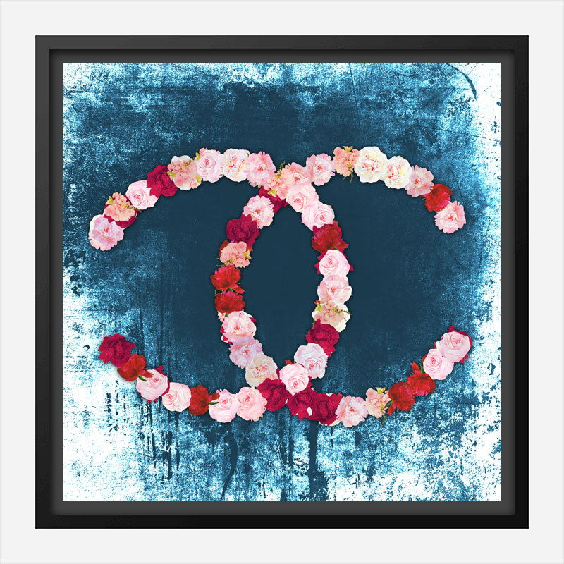 Chanel Flowers Blue Abstract Wall Art Print Chanel Flowers Blue Abstract Wall Art Print