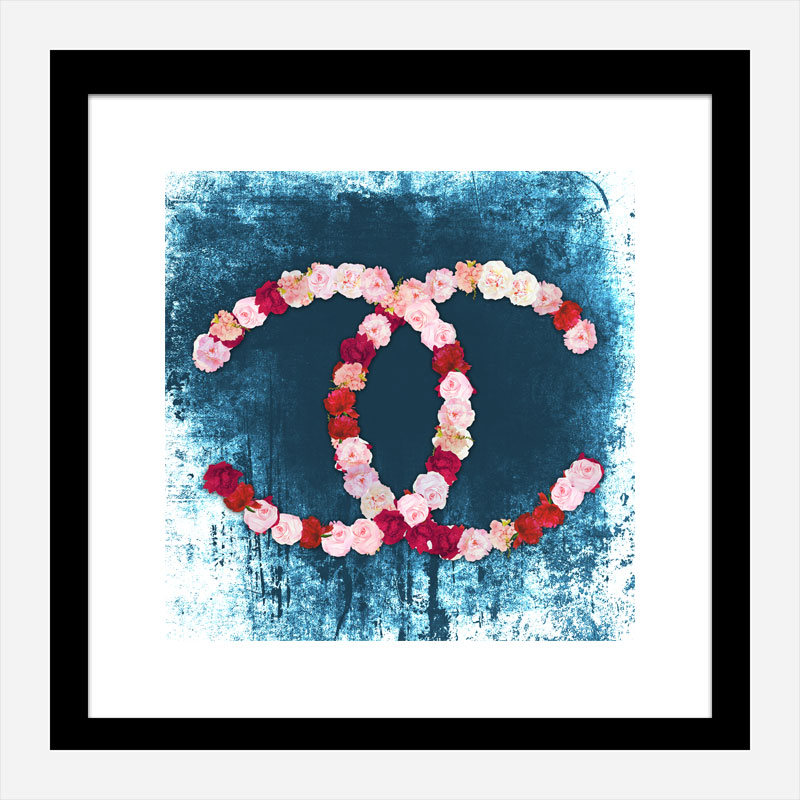 Chanel Flowers Blue Abstract Wall Art Print Chanel Flowers Blue Abstract Wall Art Print