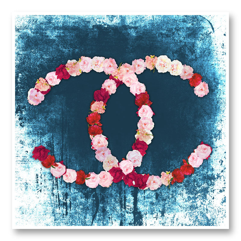 Chanel Flowers Blue Abstract Wall Art Print Chanel Flowers Blue Abstract Wall Art Print