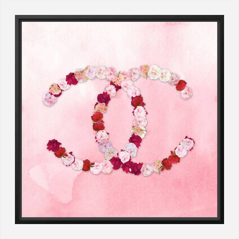 Chanel Flowers Pink Watercolor Wall Art Print Chanel Flowers Pink Watercolor Wall Art Print