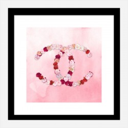 Chanel Flowers Pink Watercolor Wall Art Print