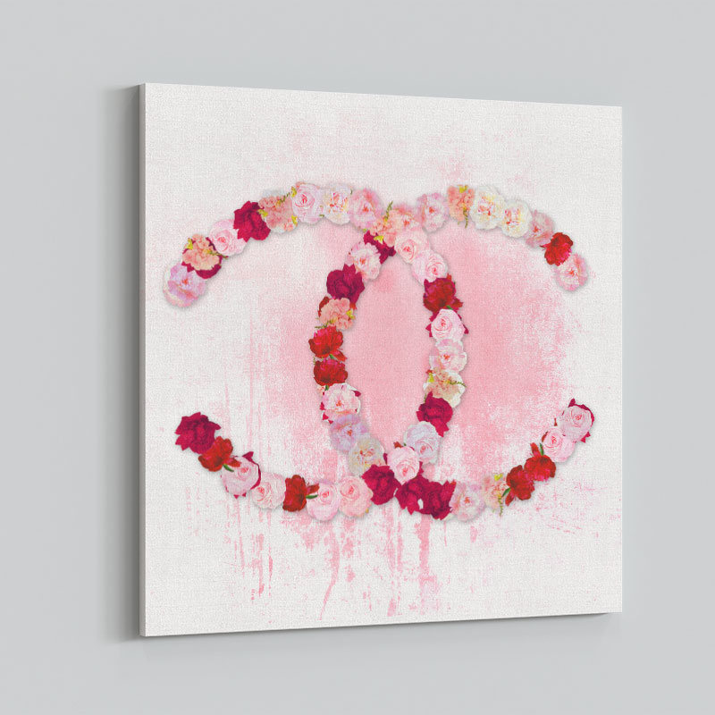 Chanel Flowers Pink Abstract Wall Art Print Chanel Flowers Pink Abstract Wall Art Print