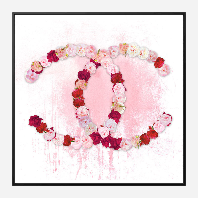 Chanel Flowers Pink Abstract Wall Art Print Chanel Flowers Pink Abstract Wall Art Print