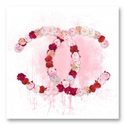 Chanel Flowers Pink Abstract Wall Art Print