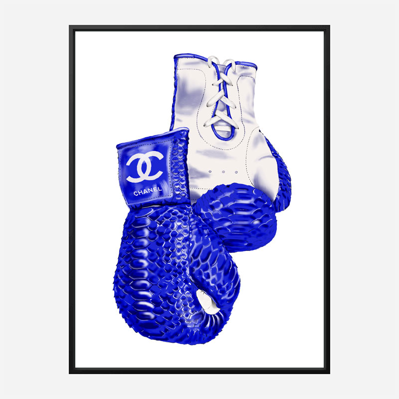 Chanel Blue Boxing Gloves Art Print Chanel Blue Boxing Gloves Art Print