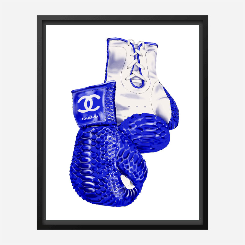 Chanel Blue Boxing Gloves Art Print Chanel Blue Boxing Gloves Art Print