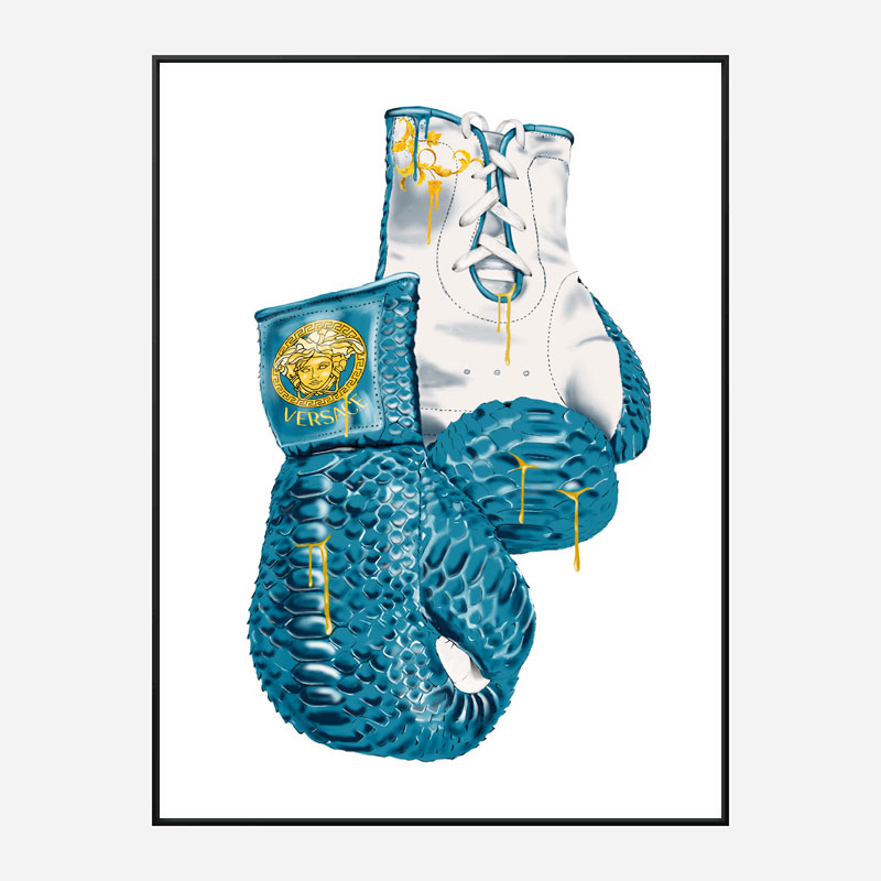Versace Eros Blue Boxing Gloves Art Print Versace Eros Blue Boxing Gloves Art Print