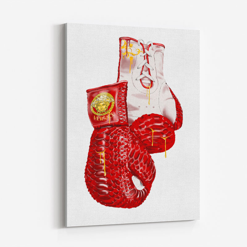 Versace Red Boxing Gloves Art Print Versace Red Boxing Gloves Art Print
