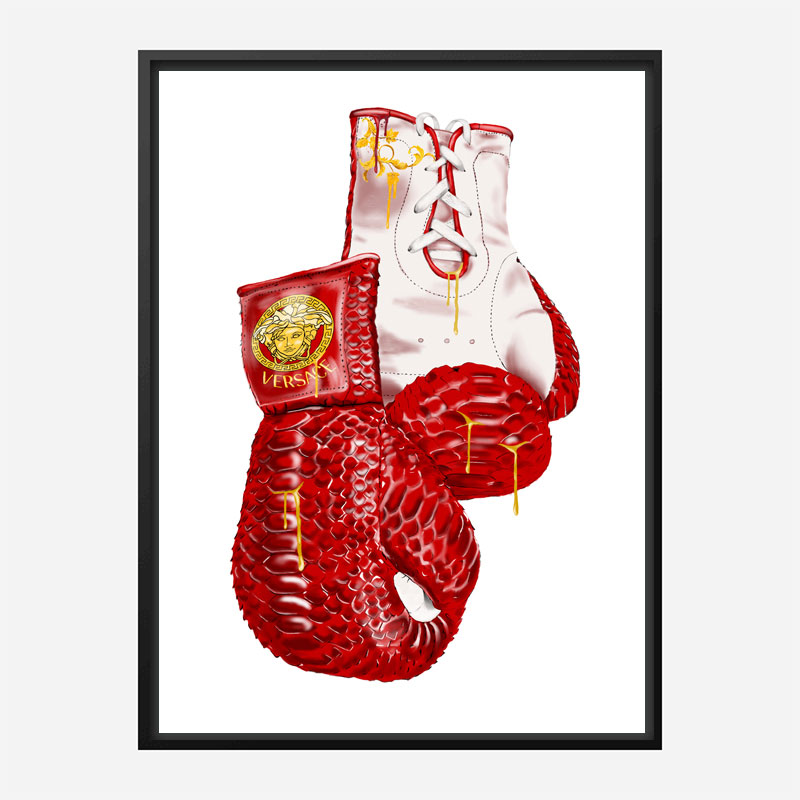 Versace Red Boxing Gloves Art Print